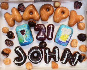 Birthday for Grownups Custom Letter Donuts